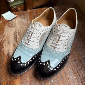 Office of Angela Scott Patent Black/Blue Oxfords